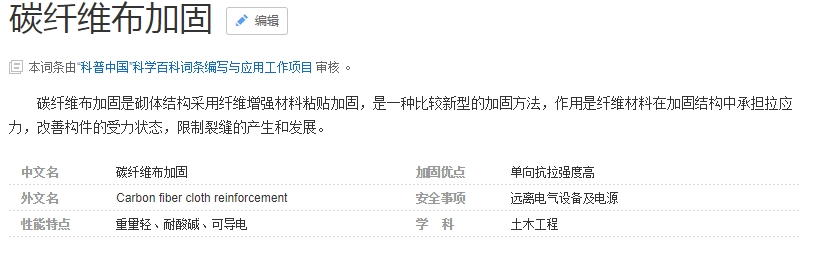 百度對碳纖維布加固的解釋，了解一下！